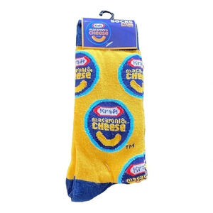 Krafts Macaroni and Cheese Crew Socks Size Large 1 Pair Soft Colorful Unisex